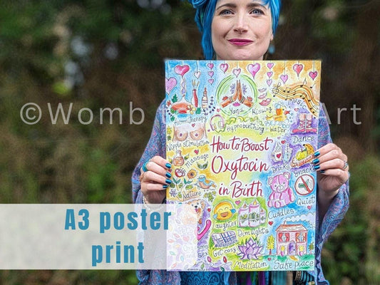 Oxytocin Natural Birth 250gsm A3 Poster Print