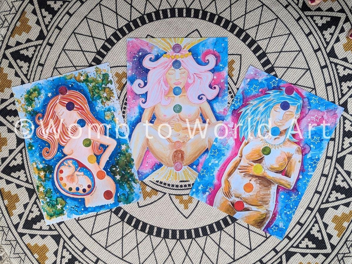 Set of A3 Pregnancy Motherhood Journey Poster Prints