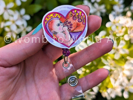 Breastfeeding Art Badge Reel: Lactation ID Card Holder