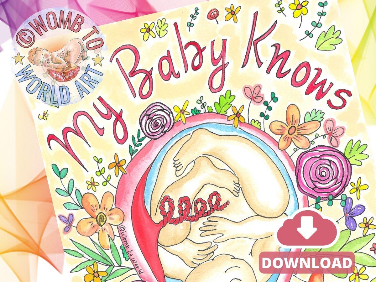 Postdates Pregnancy Digital Poster PDF Print | Birthworker Handouts | Doula Tools | Midwife Art | Hypnobirthing | Antenatal