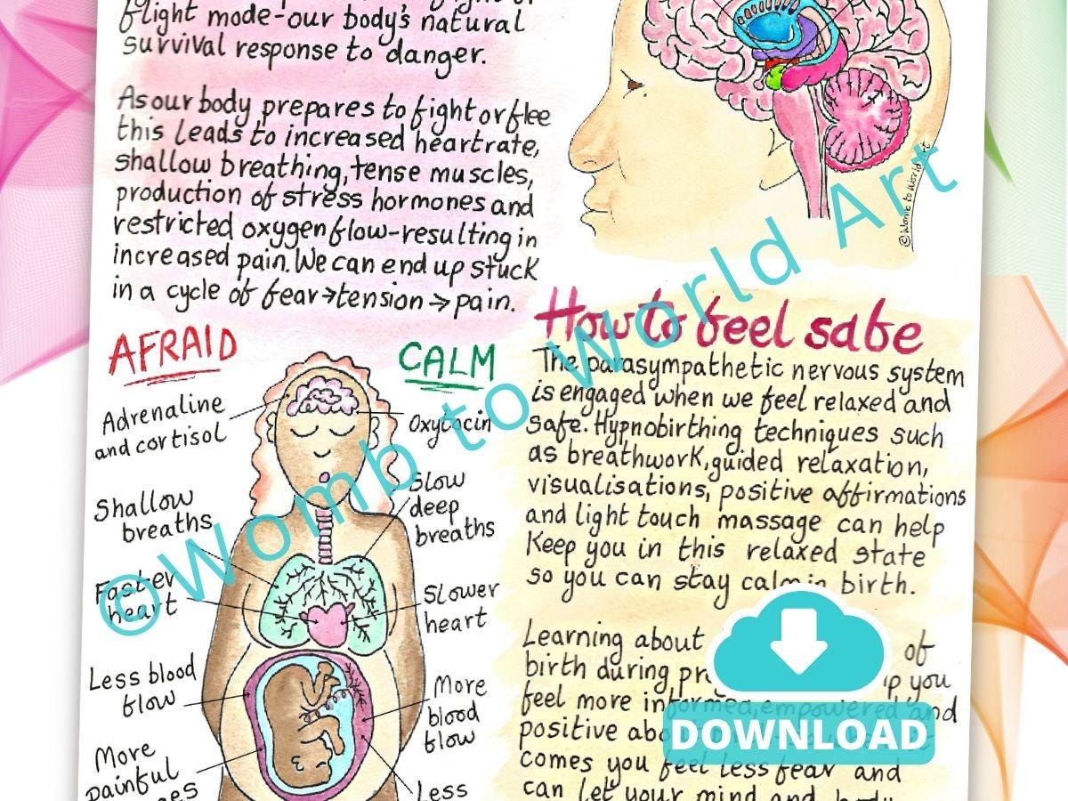 Science of Hypnobirthing Handout: Birth Education Printouts for Doulas and Antenatal Education (PDF Printout)