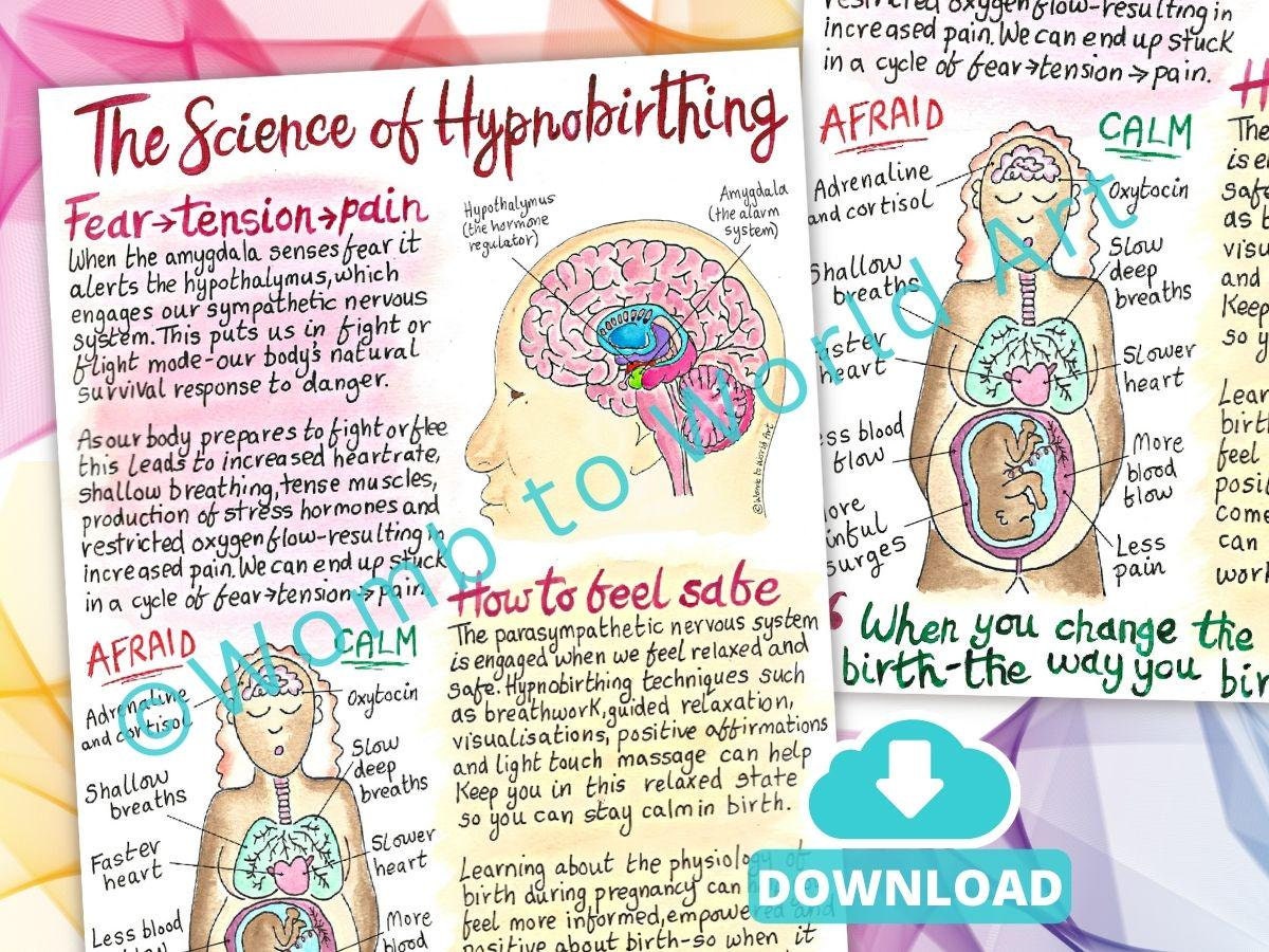 Science of Hypnobirthing Handout: Birth Education Printouts for Doulas and Antenatal Education (PDF Printout)