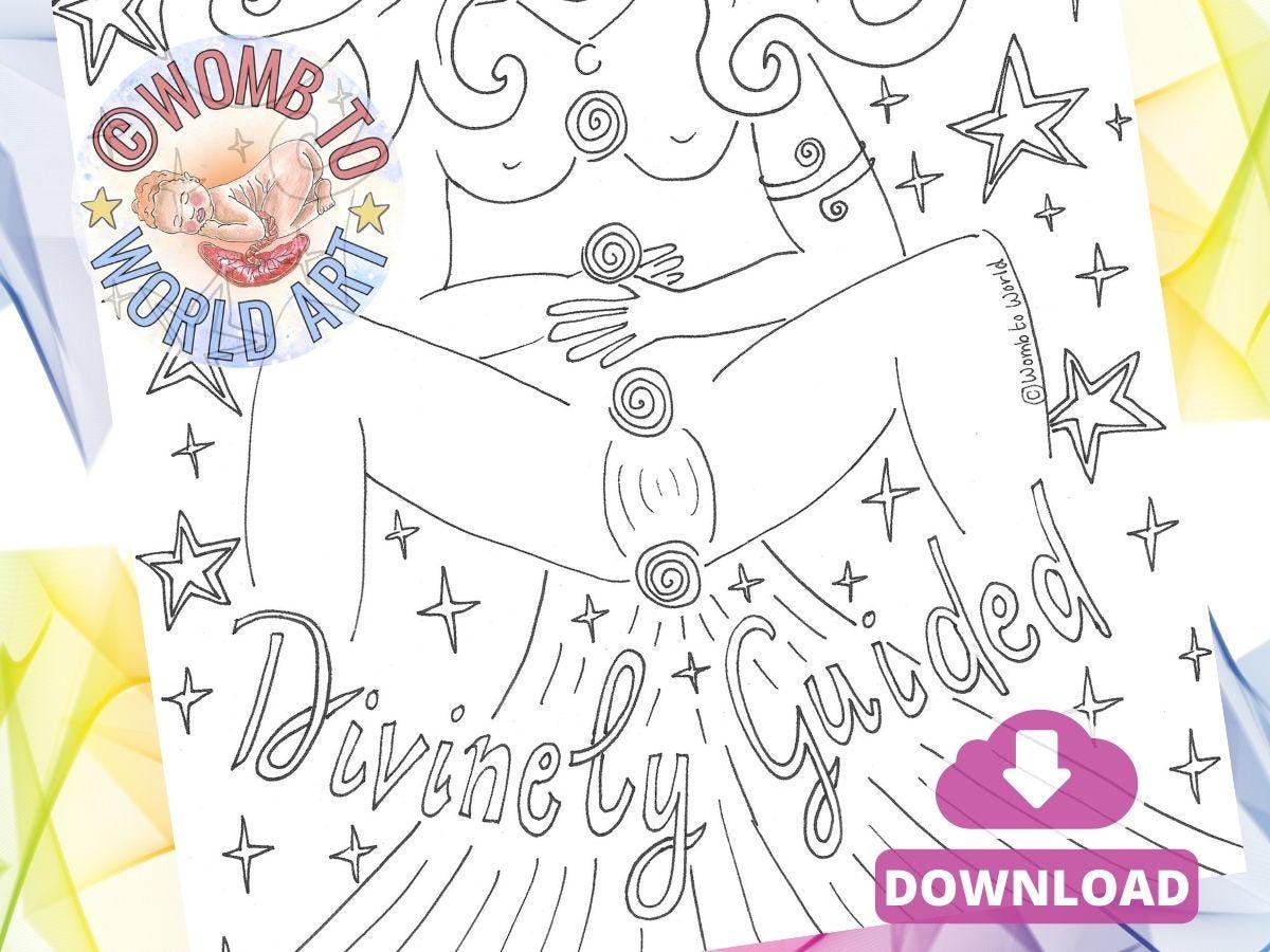 Chakras Birth Colouring Affirmation Print | Birthworker Handouts | Doula Tools | Midwife | Hypnobirthing