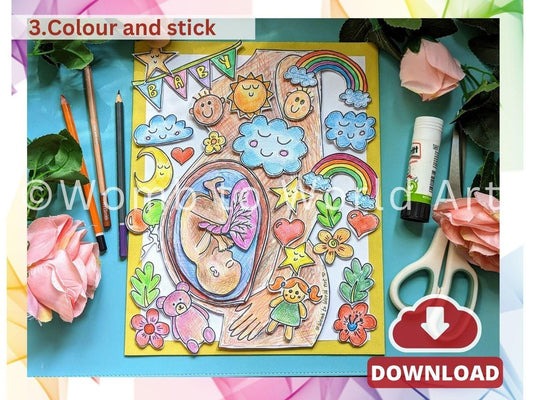 Children's Antenatal Education Activity PDF Download Siblings Kit | Pregnancy Anatomy Download | Doula Printouts