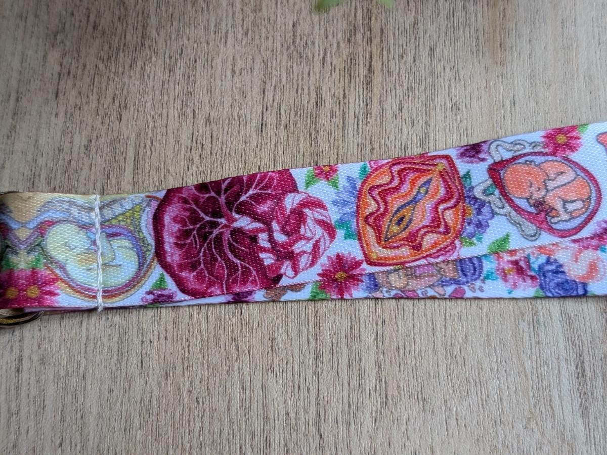 L&D Nurse Lanyard: Watercolor Art, Hospital ID Badge Holder