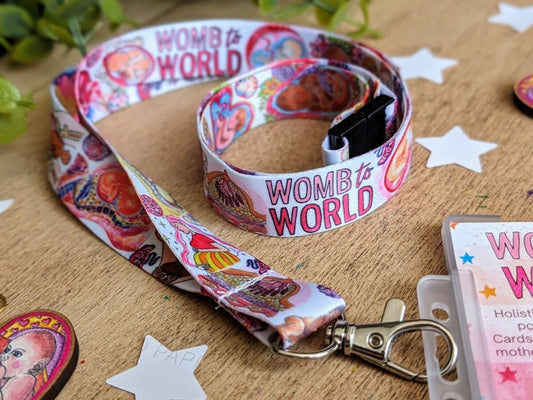 Midwife Lanyard Key Fob | OB/GYN Lanyard | Birth Art Maternity Nurse ID Card Holder | L&D Nurse | Student Midwife Badge Holder