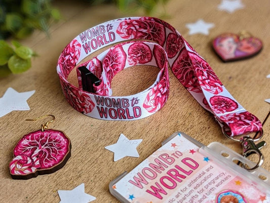 Midwife and maternity lanyard with placenta art