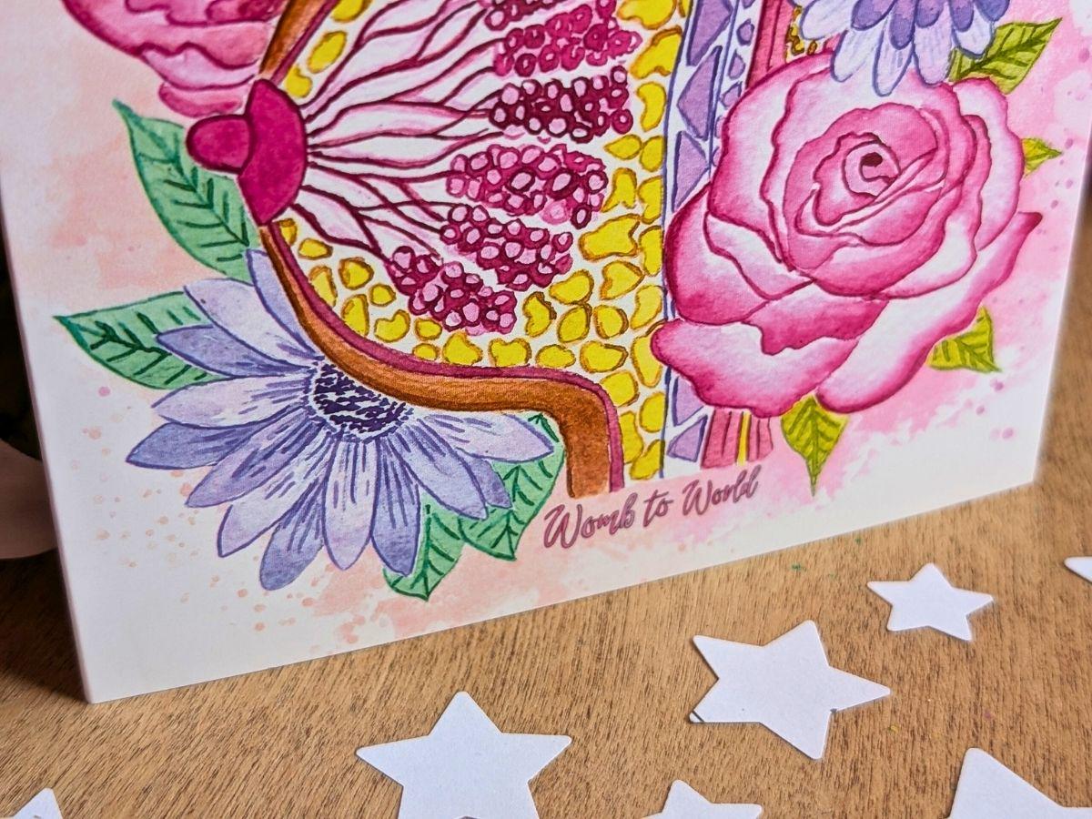 Breast Art Card | Lactation Consultant | Breastfeeding Art | Breastfeeding Milestone Card | IBCLC Gifts | Peer Supporter