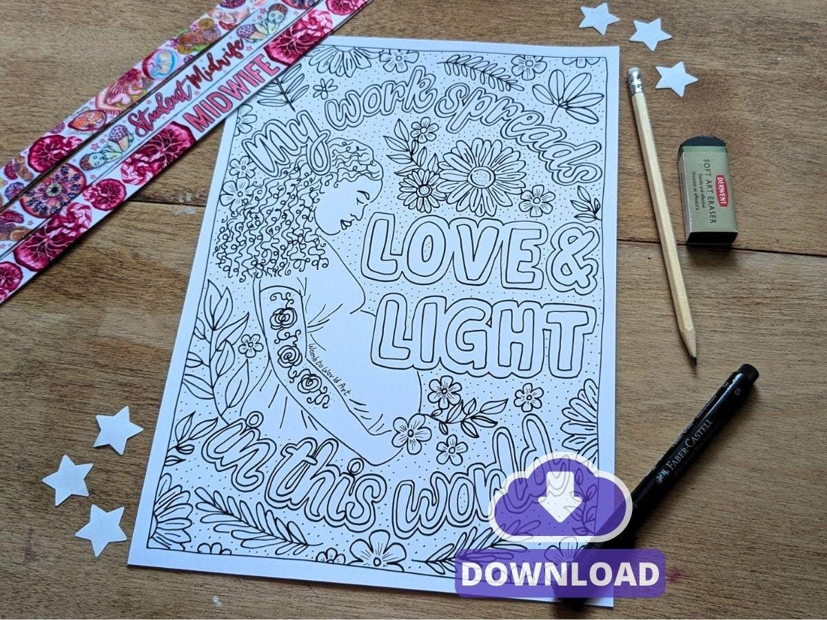 Birthworker Affirmation Colouring Page PDF Download