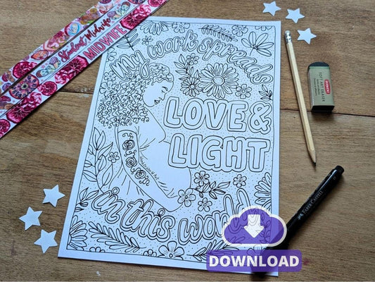 Birthworker Affirmation Colouring Page PDF Download