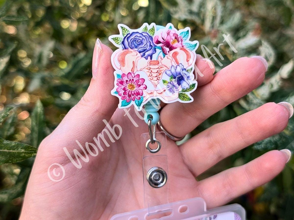 Pelvis Badge Reel 38mm | Midwife Maternity Nurse Doctor | Doula ID Card Badge Reel | Labor and Delivery Badge Holder | Student ID | OBGYN