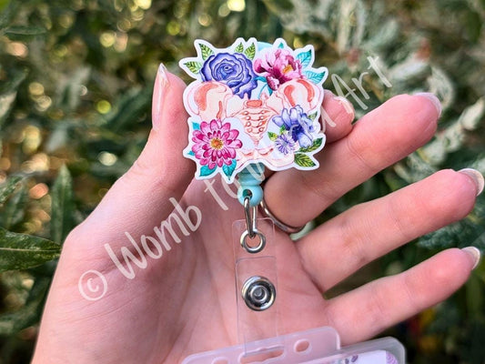 Pelvis Badge Reel 38mm | Midwife Maternity Nurse Doctor | Doula ID Card Badge Reel | Labor and Delivery Badge Holder | Student ID | OBGYN