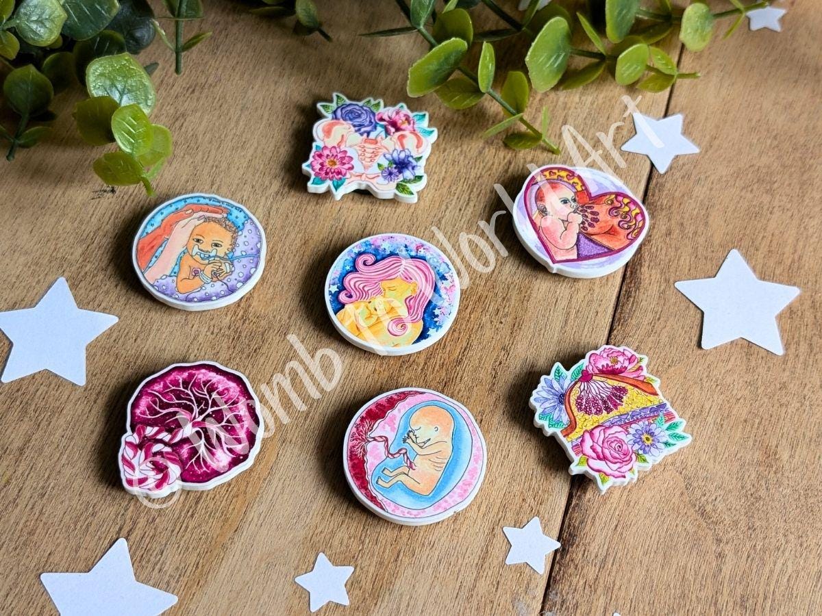 Placenta Magnet | Midwife Art Gifts | Birth Worker | Student Midwife | Doula Thank You | Placenta Specialist | Birth Art