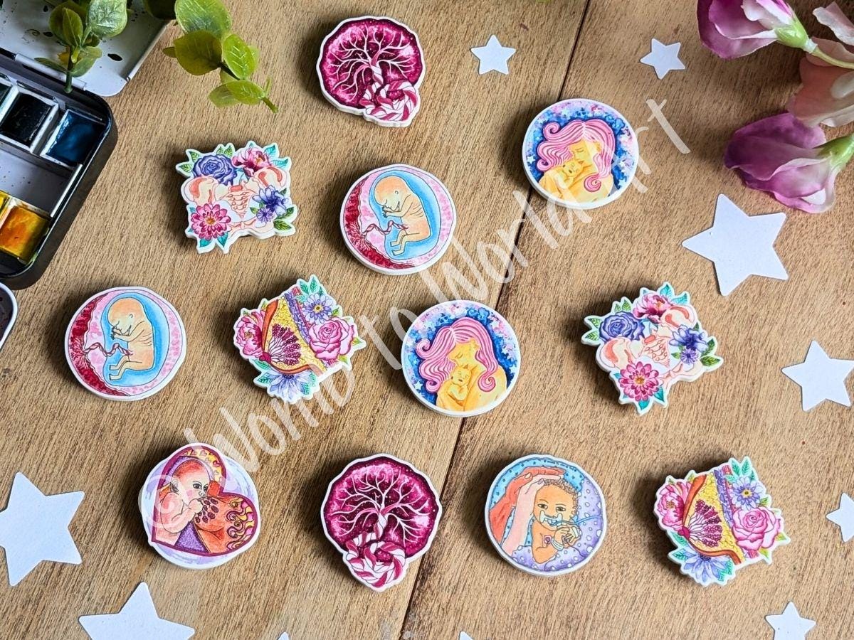 Placenta Magnet | Midwife Art Gifts | Birth Worker | Student Midwife | Doula Thank You | Placenta Specialist | Birth Art