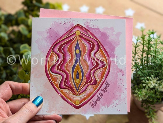 Yoni Art Greetings Cards | Spiritual Birth | Womb Healing | Motherhood | Birth Art | Sacred Intimacy Tantra
