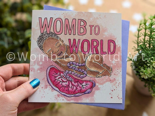 New Baby Card | Womb to World | Doula Cards | New Mother Card | Mama You Did It | Home Birth Mama