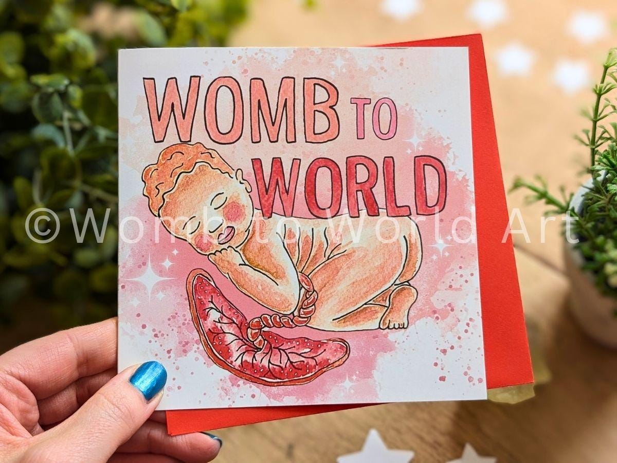 New Baby Card | Womb to World | Doula Cards | New Mother Card | Mama You Did It | Home Birth Mama