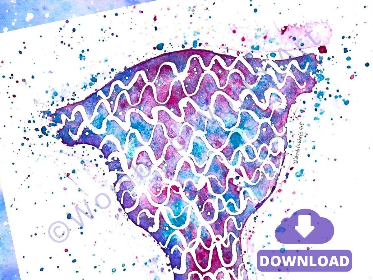 Layers of the Uterus Watercolour Paintings | Birth Education PDF Download | OBGYN Womb Wall Art | Doula Posters | Midwife | Birthworker