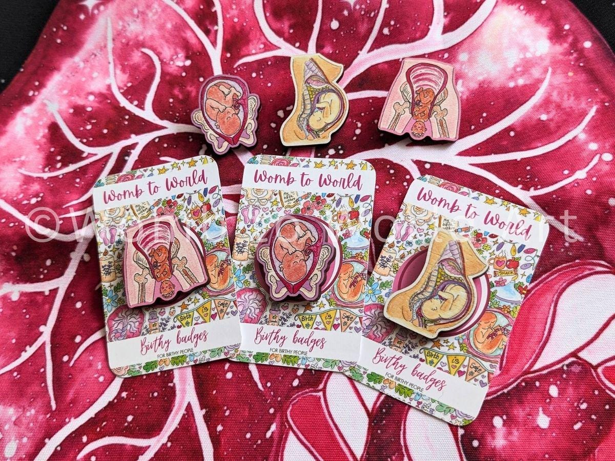 Student Midwife Pin Badge | Hypnobirthing Pin Badge | OBGYN Antenatal Teacher Thank You Gift | Midwife Lanyard Pin | Baby in the Womb