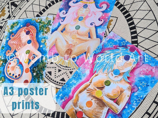 Set of A3 Pregnancy Motherhood Journey Poster Prints