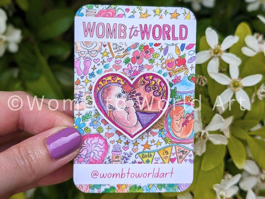 Breastfeeding Badge | Wooden Breast Anatomy Badge | IBCLC Day Gift Badge | Breastfeeding Supporter Gift | Breastfeeding Pin Badge
