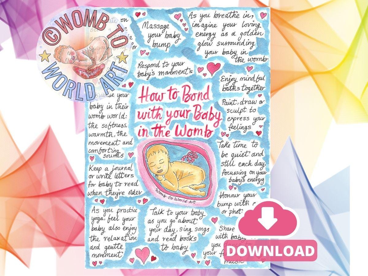 Bond with Baby in Womb PDF Doula Download: Pregnancy Education Handouts (PDF Download)
