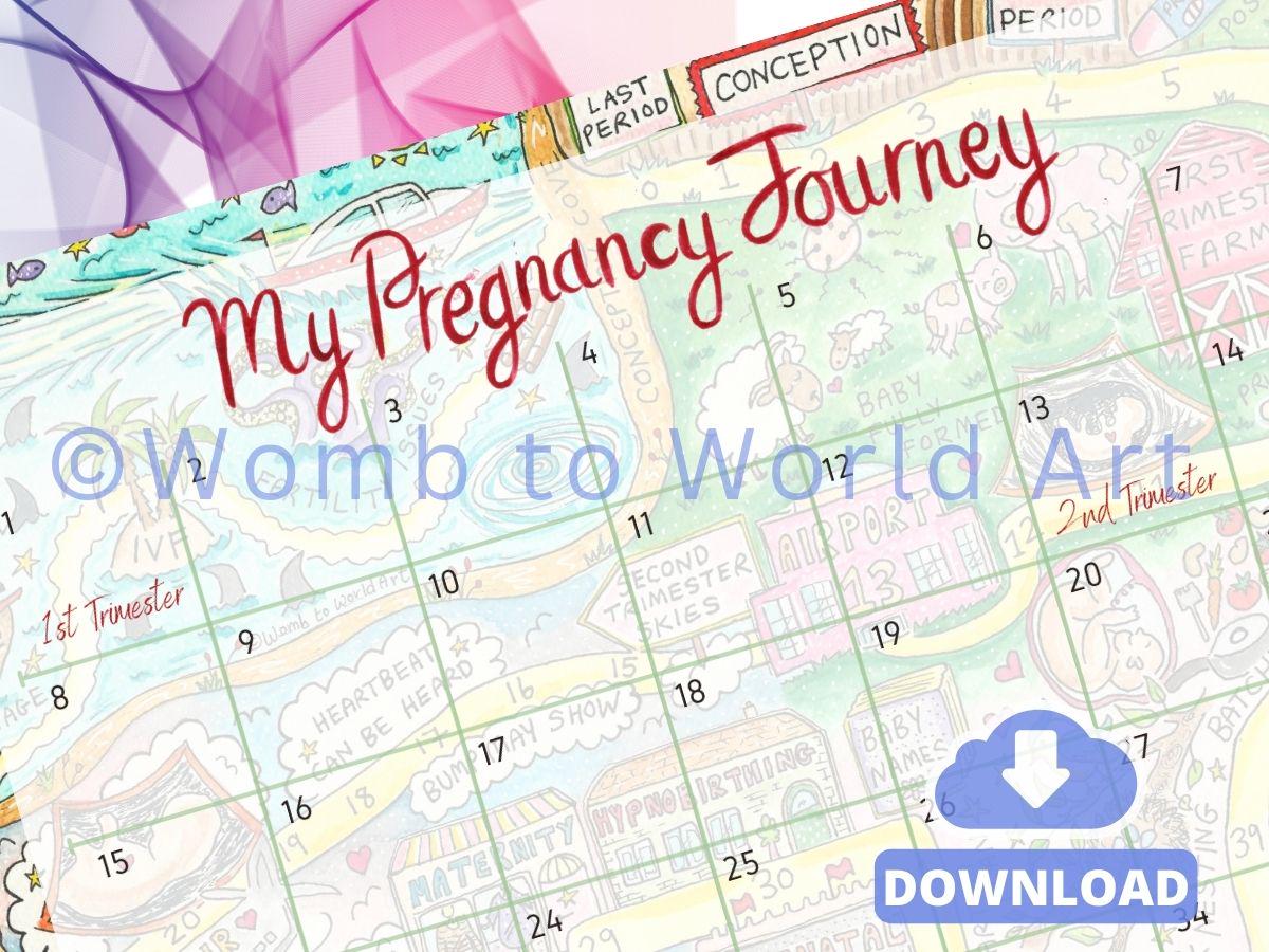 Pregnancy Countdown Calendar: Antenatal Education, Doula Tool (PDF Download)