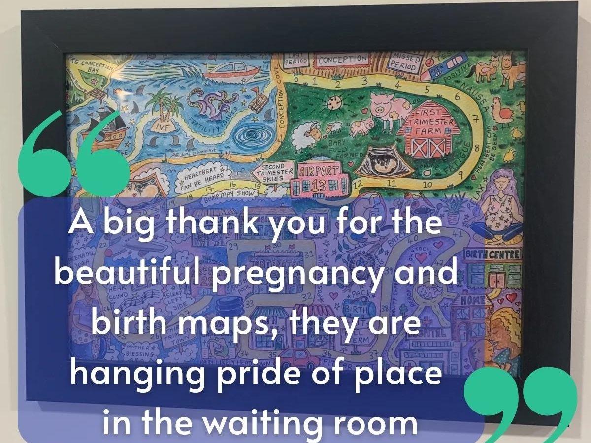 Set of Pregnancy and Birth Map A3 Prints