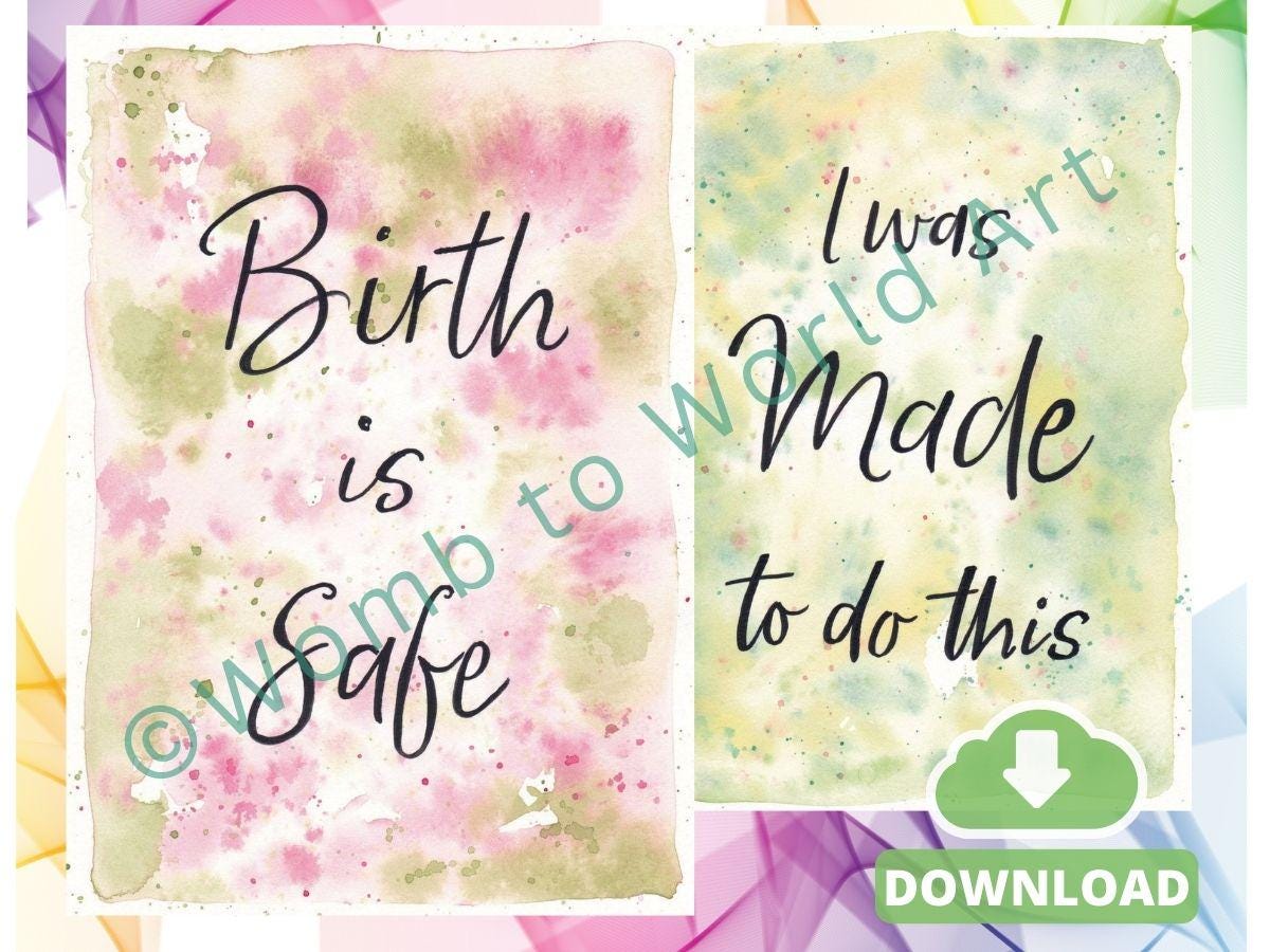 Hypnobirthing Affirmations for Doula Download Handouts | Pregnancy Affirmations | Antenatal Printouts | PDF
