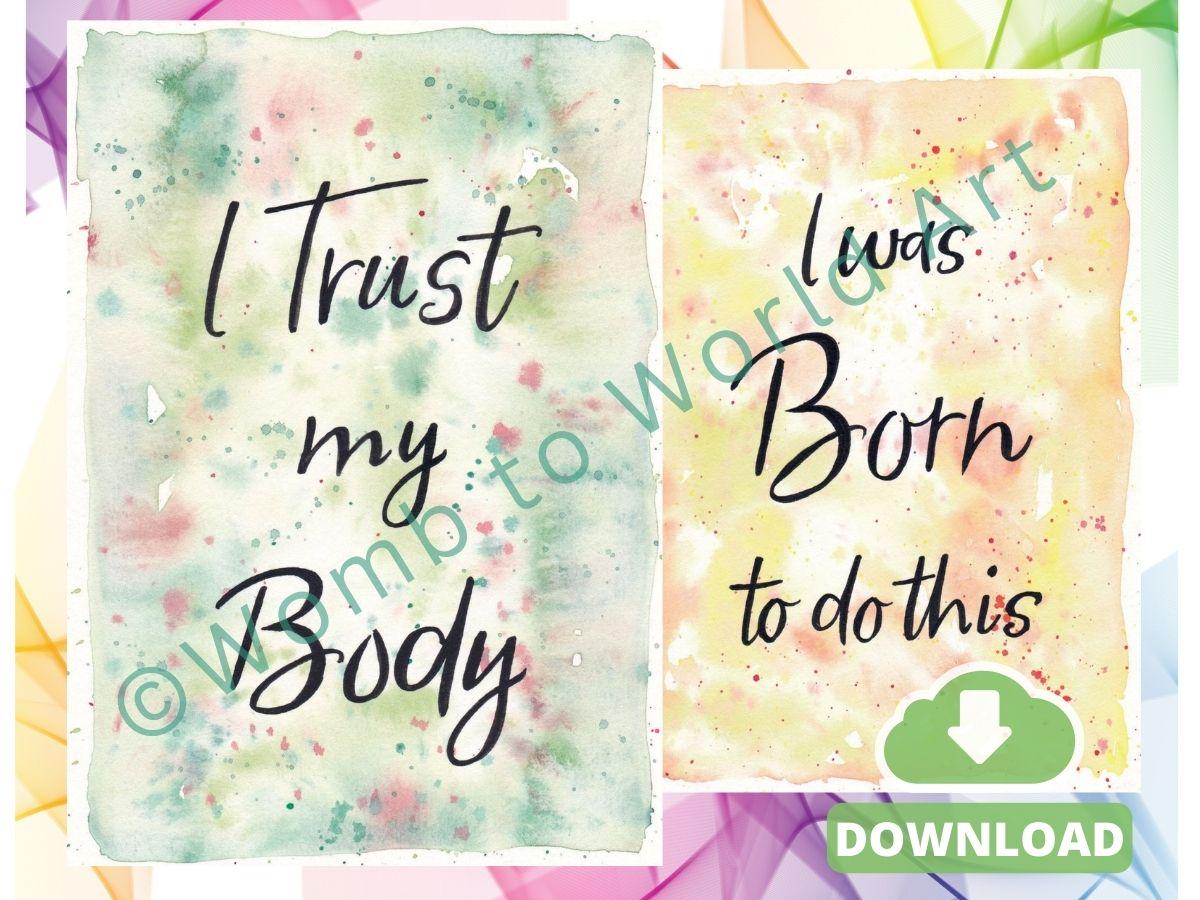 Hypnobirthing Affirmations for Doula Download Handouts | Pregnancy Affirmations | Antenatal Printouts | PDF
