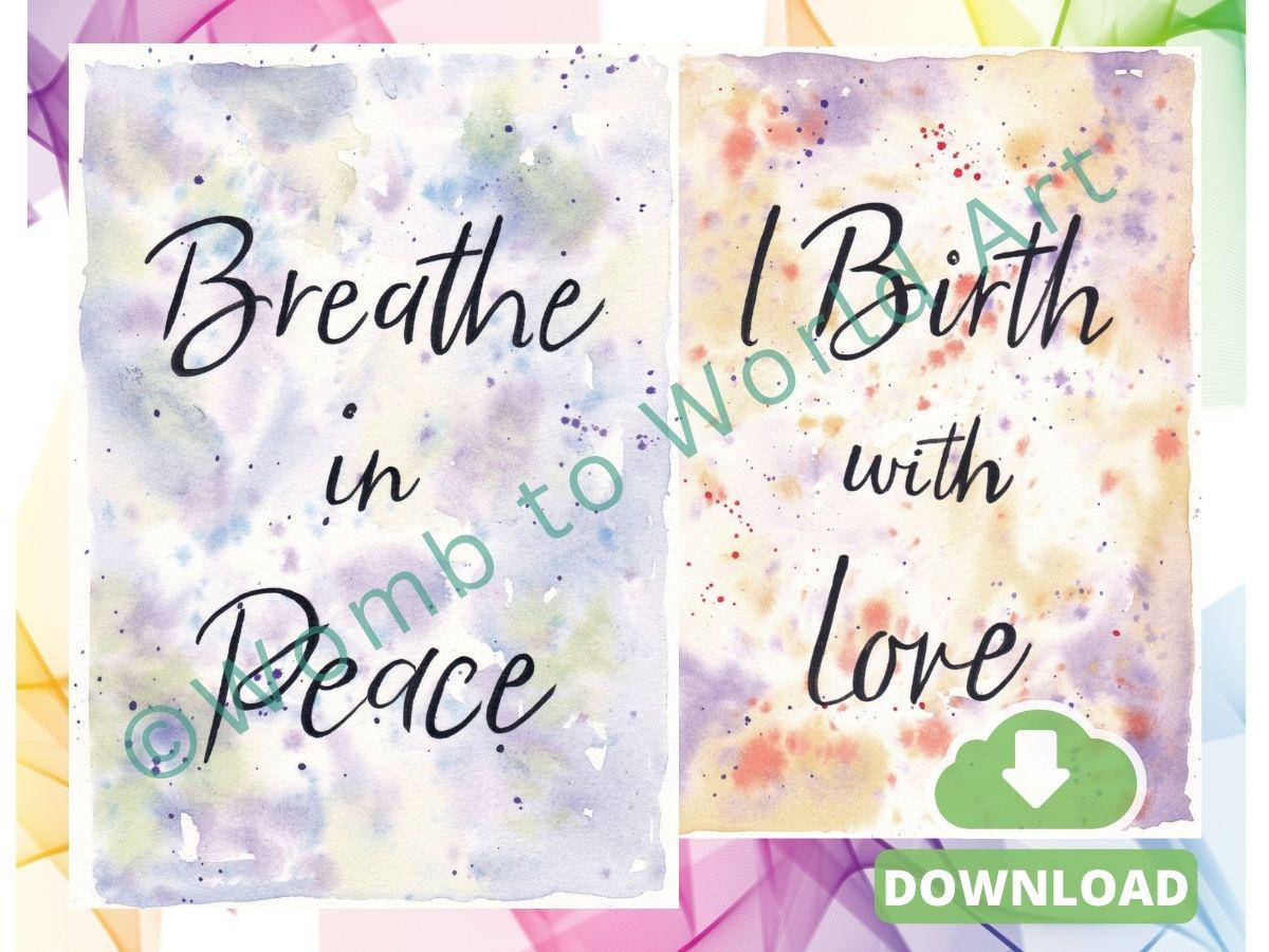 Hypnobirthing Affirmations for Doula Download Handouts | Pregnancy Affirmations | Antenatal Printouts | PDF