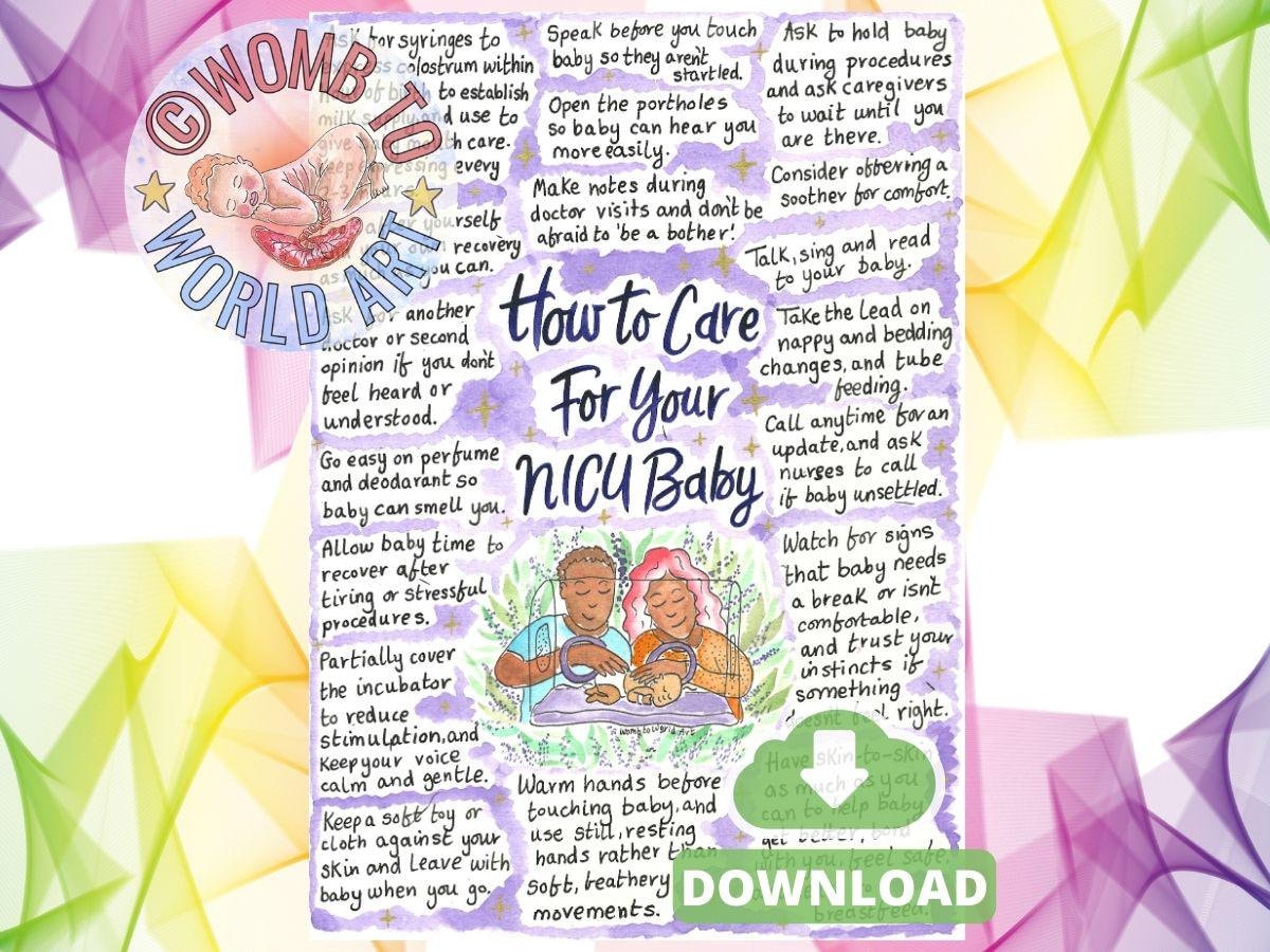 NICU Handouts: Doula & Birth Education Neonatal Care (PDF Download)