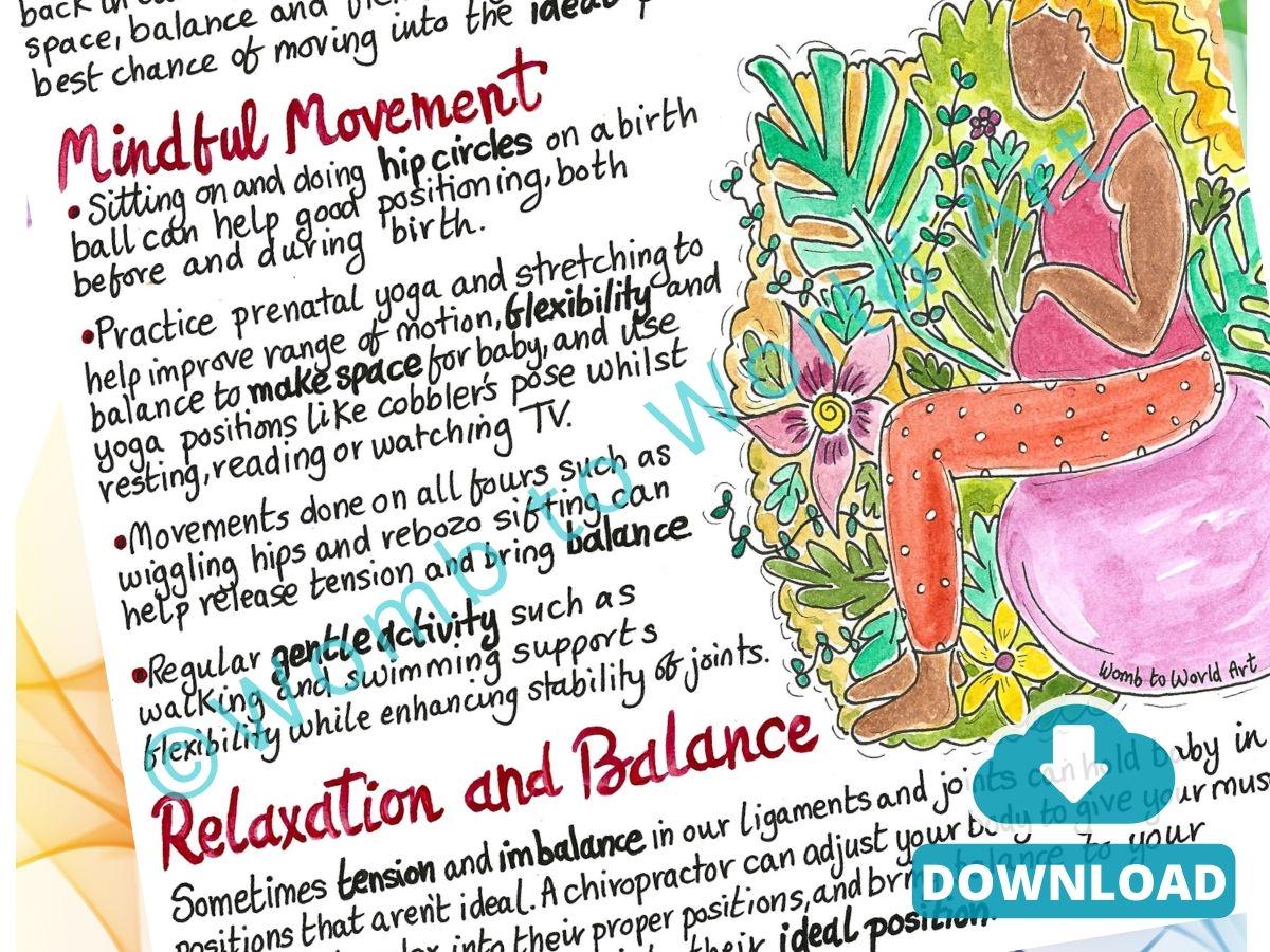 Optimal Fetal Positioning Print: Pregnancy Education Handouts for Doulas (PDF Download)
