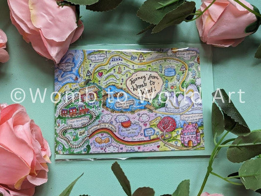 Birth Journey Map Pregnancy Greetings Card