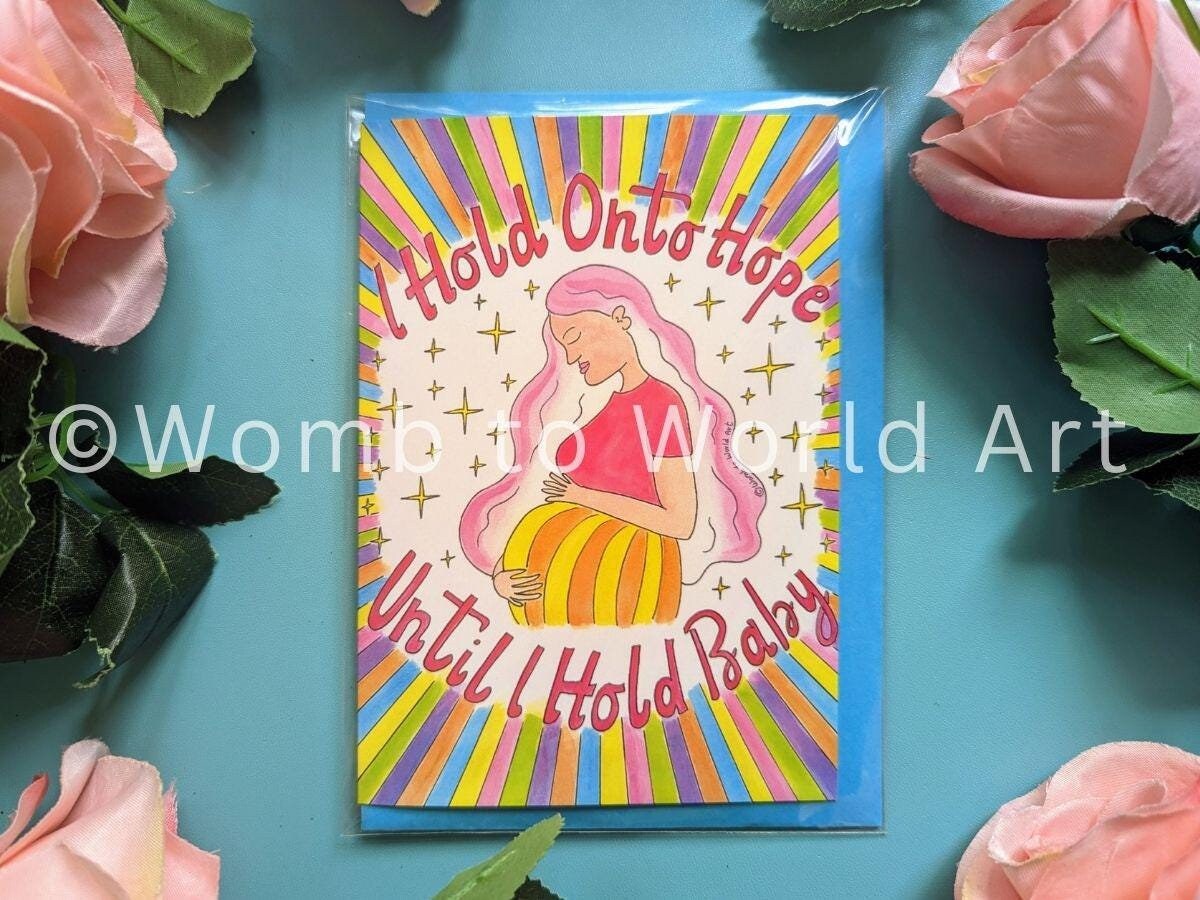 Rainbow Baby Affirmation Pregnancy Card | Doula | Student Midwife | Labour Affirmations | Birth Art | Pregnancy Cards