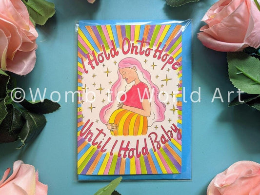 Rainbow Baby Affirmation Pregnancy Card | Doula | Student Midwife | Labour Affirmations | Birth Art | Pregnancy Cards