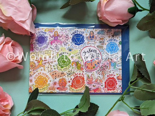 Chakras for Birth Art: Doula Client Cards, Spiritual Pregnancy Gifts