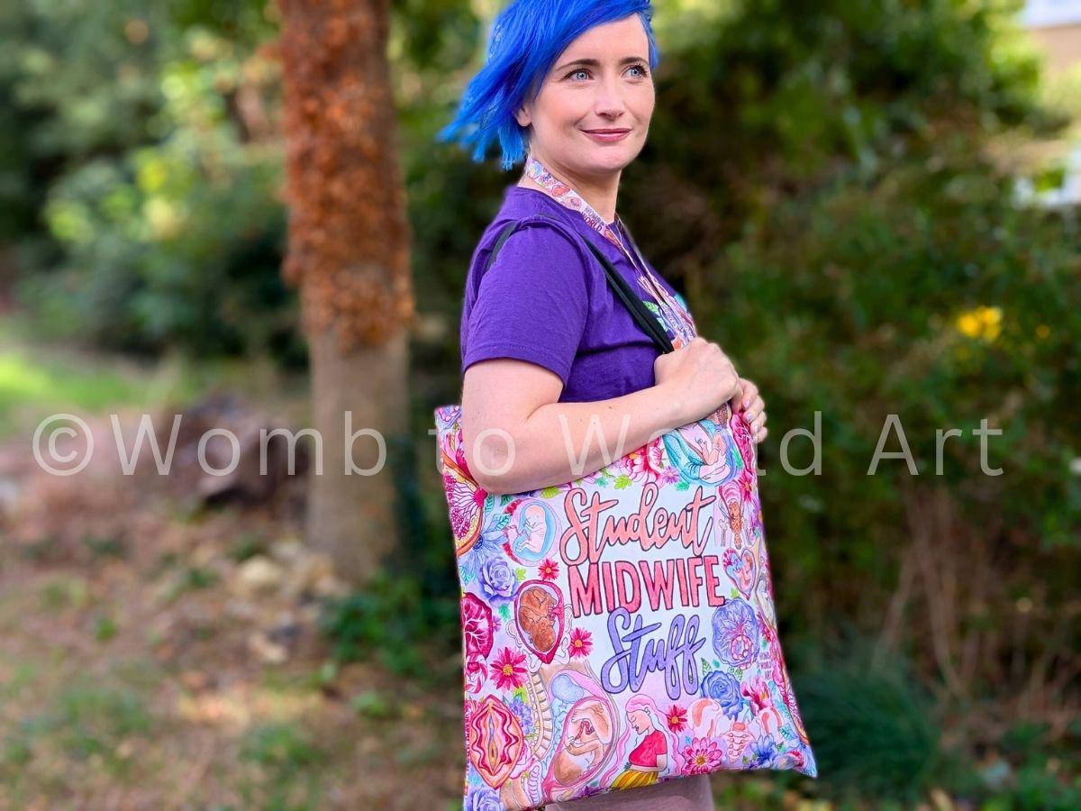 Student Midwife Bag | Midwifery Student Tote Bag | Pregnancy Bag | Scrubs Bag | Hospital Bag | Student Midwife Gifts