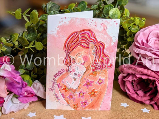 Mother and Baby Art Card | Newborn | Mother's Day | Doula | Student Midwife | New Mother | Birth Art | Pregnancy Cards
