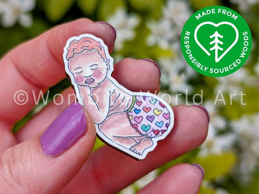 Cloth Nappy Pin Badge| Nappy Consultant Gift | OGBYN Badge | Cloth Bum Mum | Newborn Baby Badge | New Baby Gift | Reusable Nappies
