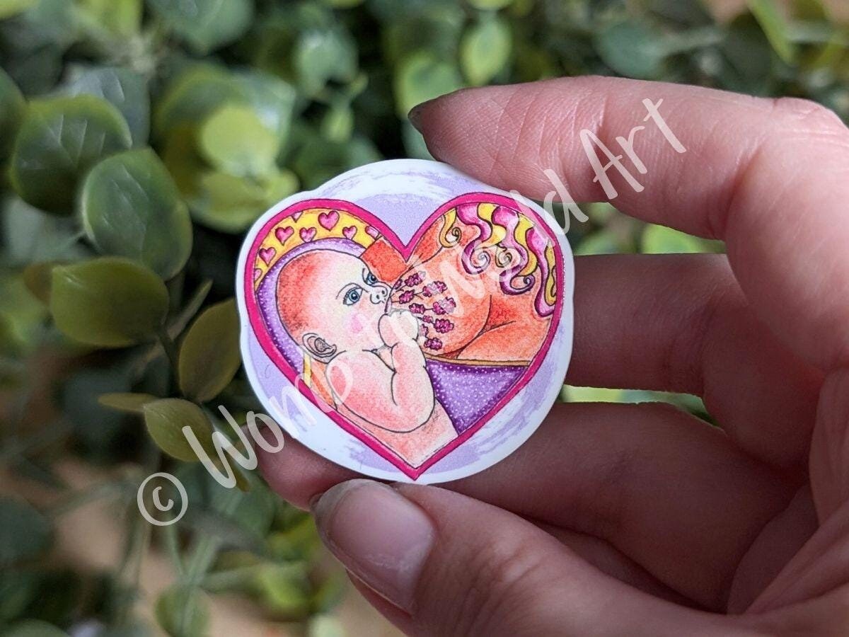 Breastfeeding Art Magnet: Watercolor Anatomy, Lactation Gift