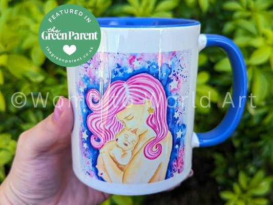 Newborn Baby and Mother Mug | Birth Art | Doula Gift | Midwife | Pregnancy Mug | Birthworker | Mother's Day