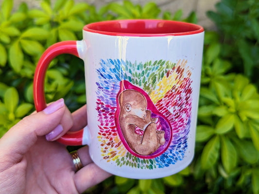 Rainbow Baby Mug | Birth Art | Doula Gift | Midwife | Pregnancy Mug | Birthworker | Mother's Day