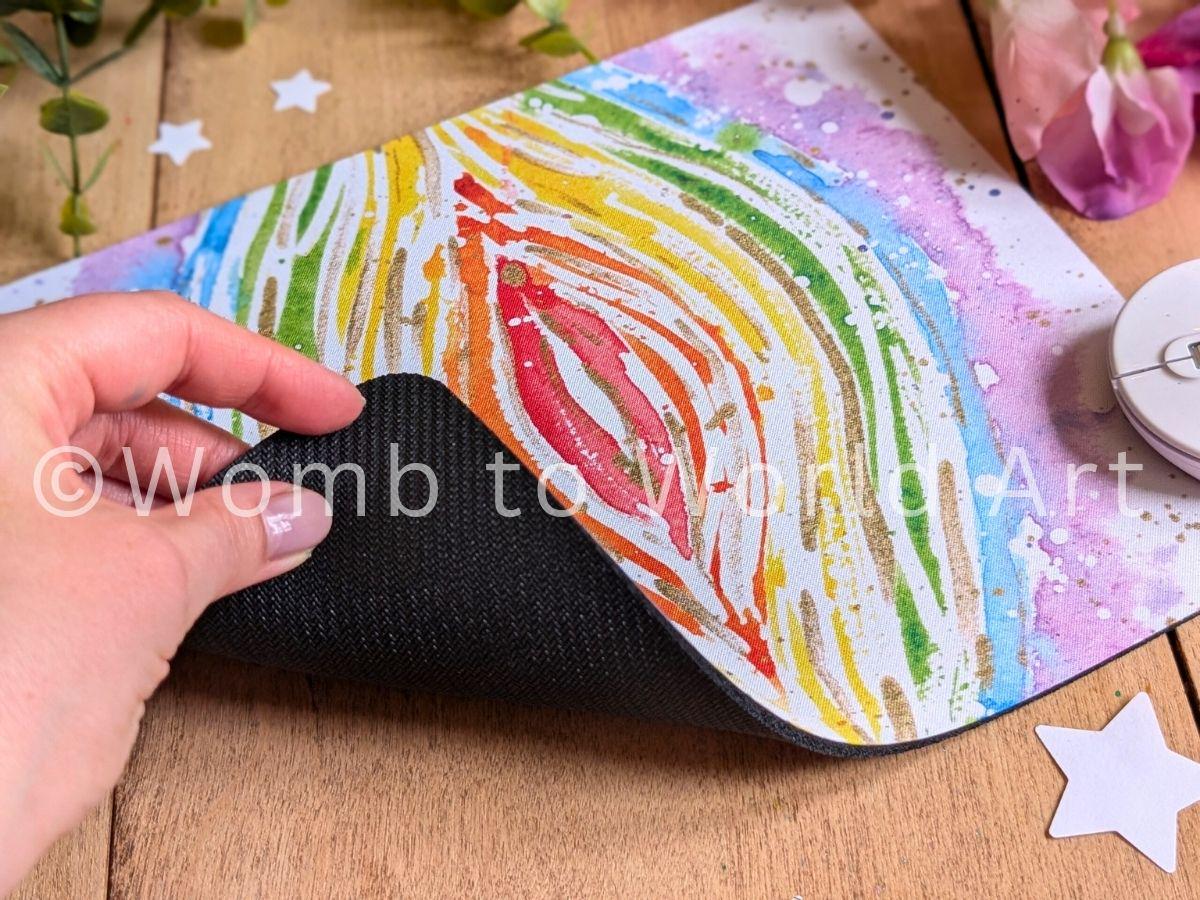 Yoni Art Mouse Mat | Midwife Desk Pad | Student Midwife Study Space | Womb Healer | Midwifery Gift | Vulva Art Birthkeeper