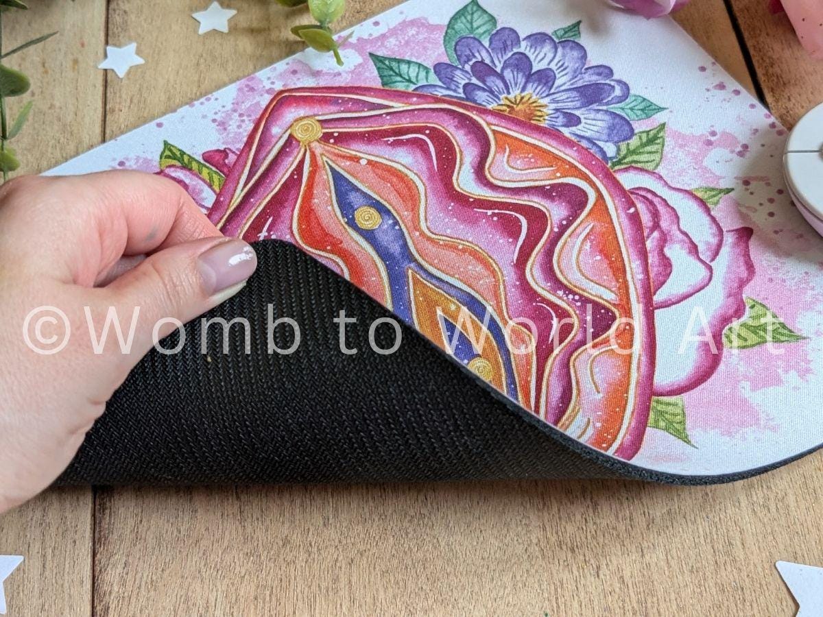 Yoni Art Mouse Mat | Midwife Desk Pad | Student Midwife Study Space | Womb Healer | Midwifery Gift | Vulva Art Birthkeeper
