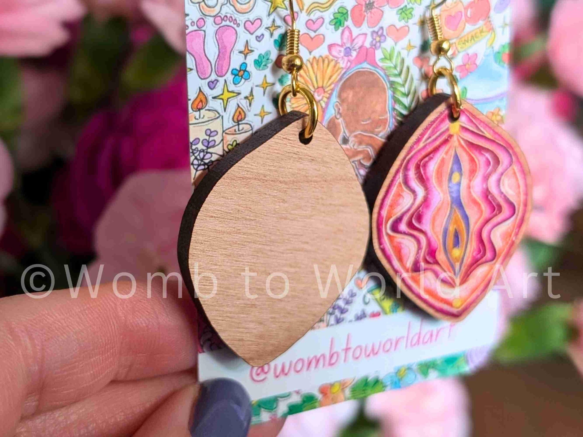 Yoni Art Earrings | Vulva Art | Womb Healing | Tantra | Divine Feminine | Midwife Earrings | Birthkeeper
