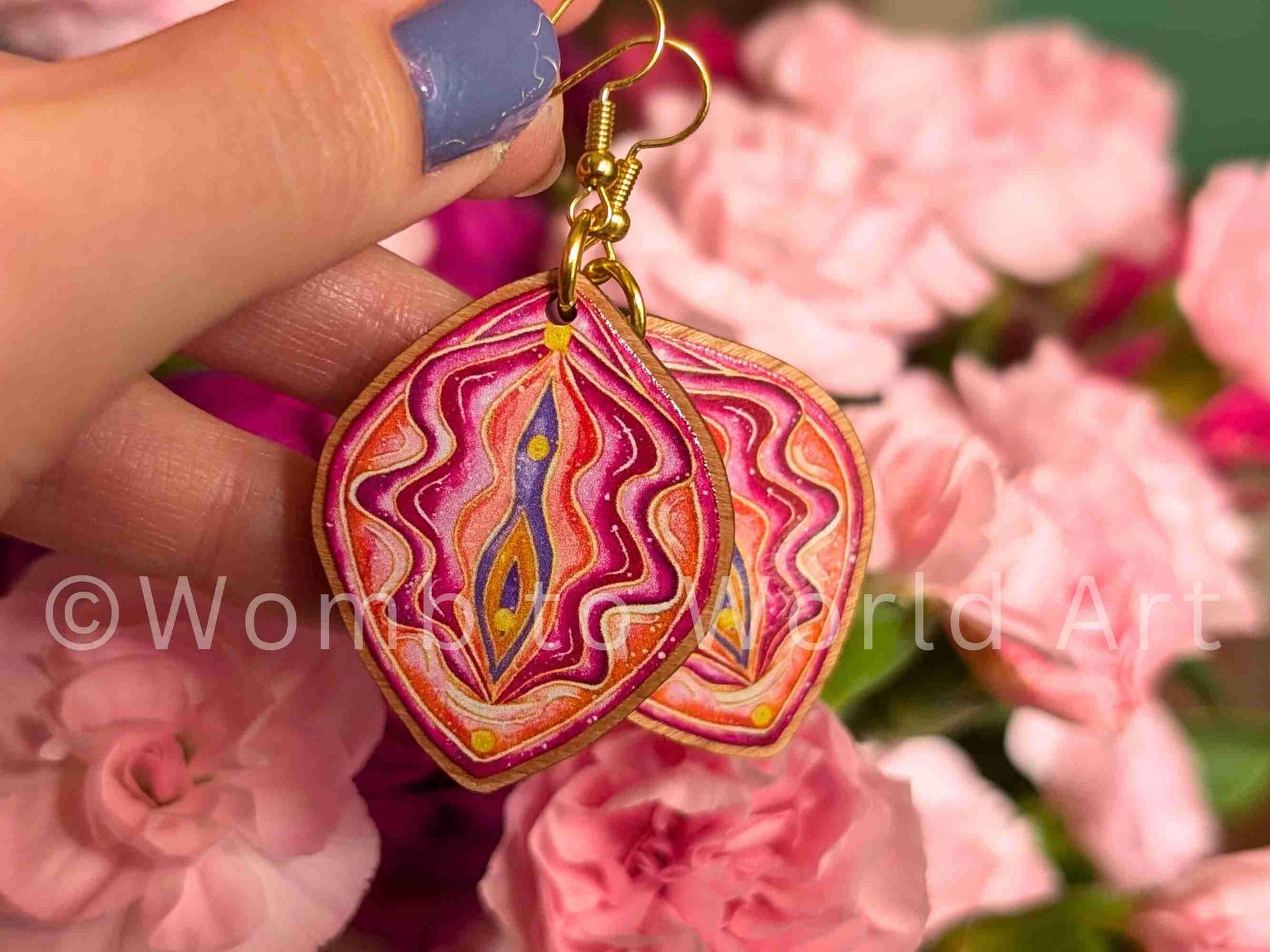 Yoni Art Earrings | Vulva Art | Womb Healing | Tantra | Divine Feminine | Midwife Earrings | Birthkeeper