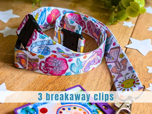 Maternity lanyard with 3 safety breakaway clips