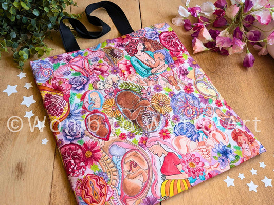 Pregnancy and birth art bag by womb to world art