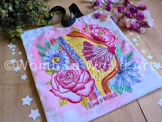 Breastfeeding Tote Bag: Watercolour Breast Anatomy, Doula Gift
